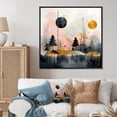 thumbnail image 1 of Designart "Modern Forest Landscape in Black and Yellow I" Landscapes Framed Wall Art - Black Abstract Landscapes Entryway Framed Wall Art, 1 of 6