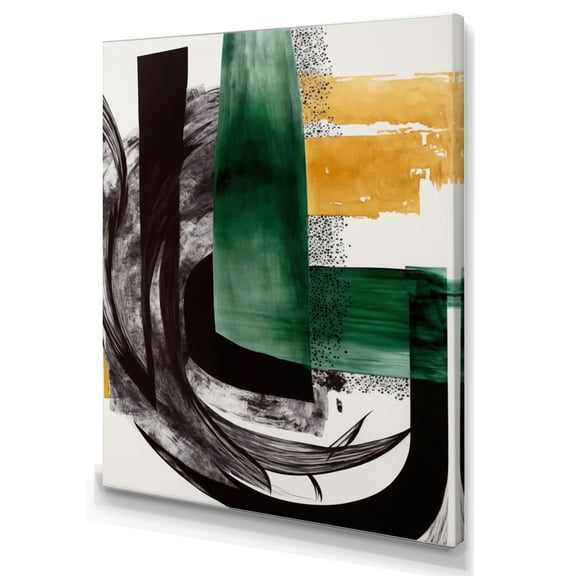 Designart Modern Green Art Deco VI Canvas Wall Art