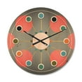 thumbnail image 1 of Designart 'Modern Line and Circle Geometric Pattern' Mid-Century Modern Wood Wall Clock, 1 of 5