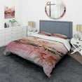 thumbnail image 1 of Designart "Modern Liquid Shapes in Gold and Pink II" Abstract Modern Shapes Bedding Covert Set - Abstract Gold Modern Bed Set With 2 Shams, 1 of 5
