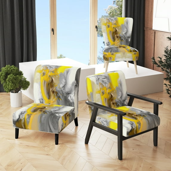 Designart "Modern Marble Pattern" Upholstered Modern & Contemporary Accent Chair and Abstract Arm Chair - Multiple Color & Pattern