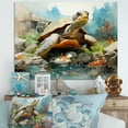 thumbnail image 1 of Designart "Modern Marine Turtle Illustration" Animals Turtle Canvas Prints, 1 of 7