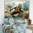 thumbnail image 1 of Designart "Modern Marine Turtle Illustration" Animals Turtle Floater Framed Canvas Prints, 1 of 5