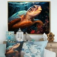 thumbnail image 1 of Designart "Modern Marine Turtle Illustration III" Animals Turtle Floater Framed Wall Art Prints, 1 of 5