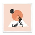 thumbnail image 1 of Designart 'Modern Minimalist Mountain Moon and Sun' Modern Framed Art Print, 1 of 4