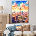 thumbnail image 1 of Designart "Modern Misty Urban Panorama" City Canvas Art Print, 1 of 7