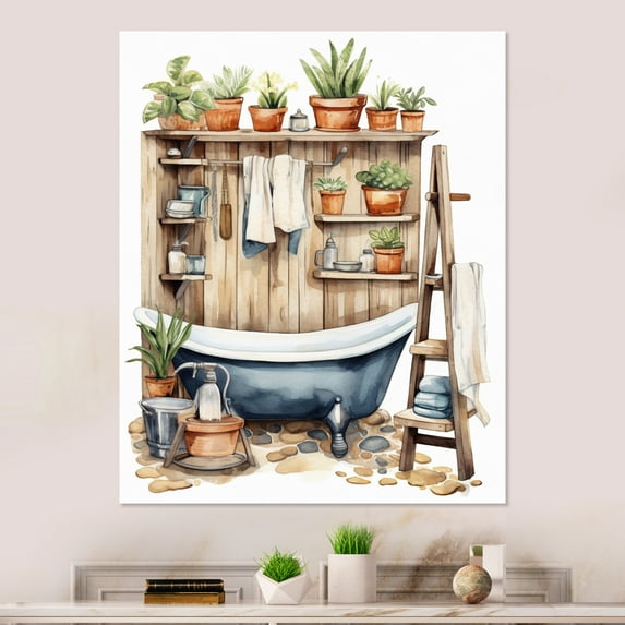 Designart "Modern Natural Bathroom Decor XXXVII" Bathroom Metal Art Print
