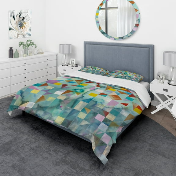 Designart 'Modern Patchwork' Geometric Duvet Cover Set