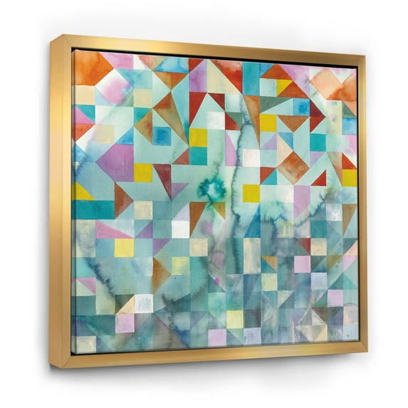 Designart ' Modern Patchwork ' Modern & Contemporary Framed Canvas