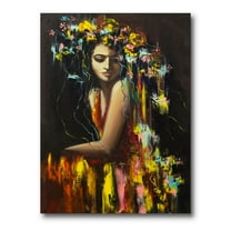 Designart ' Modern Portrait Of A Young Girl ' Modern Canvas Wall Art Print