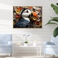 thumbnail image 1 of Designart "Modern Portrait of a Puffin Bird I" Animals Framed Wall Art - Coastal White Coastal Animal Entryway Framed Wall Art Print, 1 of 6