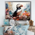 thumbnail image 1 of Designart "Modern Portrait of a Puffin Bird III" Animals Framed Wall Art Decor - Coastal Pink Coastal Animal Bedroom Framed Canvas Wall Art, 1 of 6