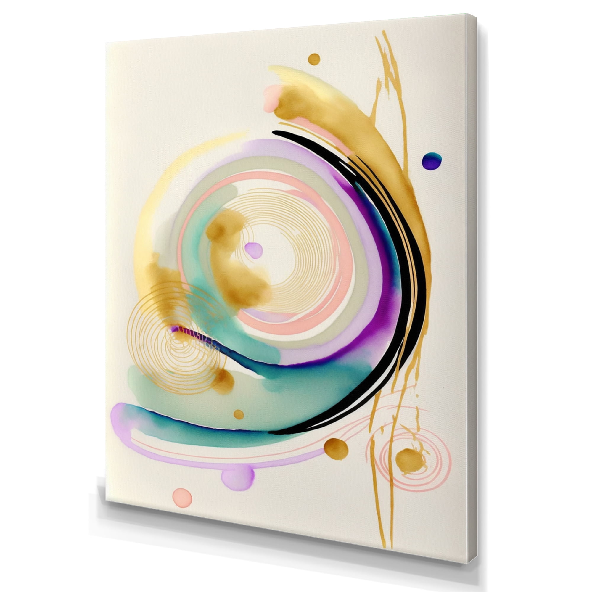 Designart Modern Purple Hint Spiral Canvas Wall Art