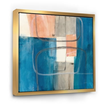 Designart ' Modern Simply Blue ' MidCentury Modern Framed Canvas