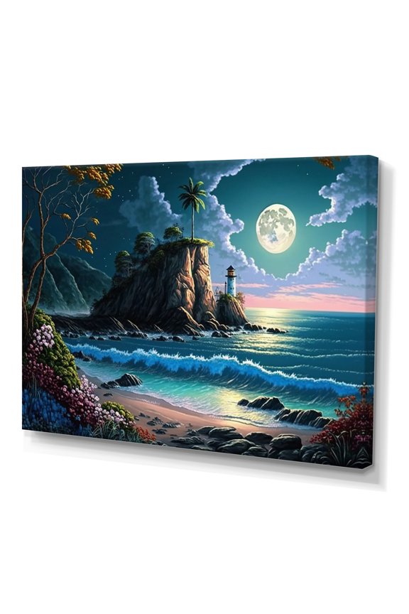 Modern Sunset In Vector Style I Canvas Wall Art