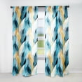 thumbnail image 1 of Designart "Modern Turquoise Ikat Melody" Abstract Room Darkening Curtain Single Panel, 1 of 6