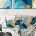 thumbnail image 1 of Designart "Modern Turquoise Ikat Melody" Abstract Printed Throw Pillow, 1 of 5