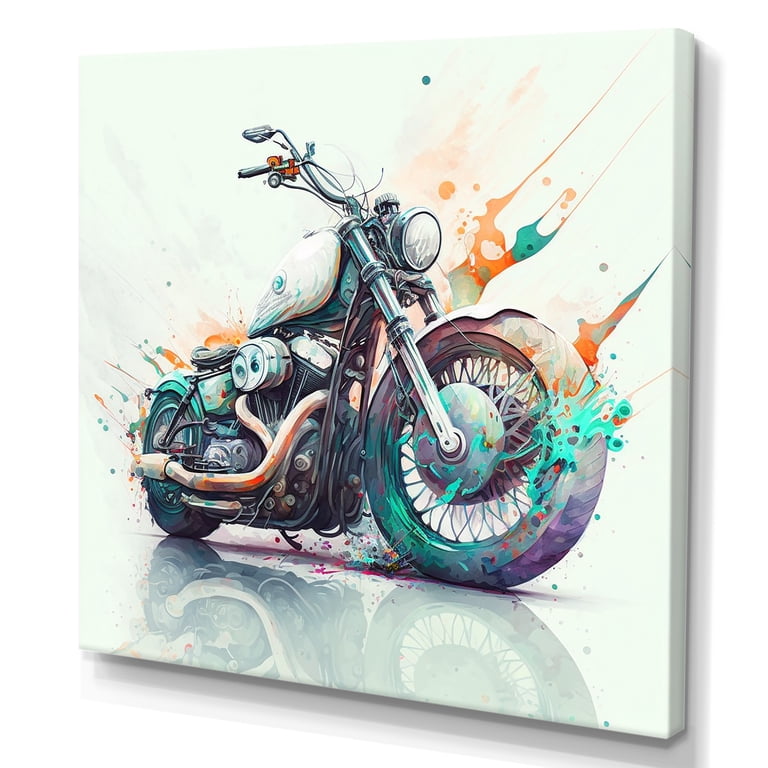 Designart Modern Vibrant Motorcycle Canvas Wall Art - Walmart.com