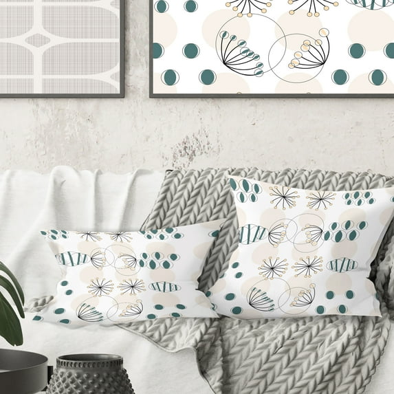 Designart Modern abstract geometric pattern' Mid-Century Modern Throw Pillow - 18x18