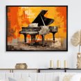 thumbnail image 1 of Designart "Modernist Melody Maker In Orange Piano" Music Floater Framed Wall Art Prints, 1 of 1