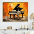 thumbnail image 1 of Designart "Modernist Melody Maker In Orange Piano" Music Floater Framed Wall Art Prints, 1 of 5