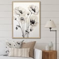 thumbnail image 1 of Designart "Moments Captured With Vivid Black And White Poppies I" Poppies Floater Framed Canvas Art Print, 1 of 5