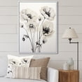 thumbnail image 1 of Designart "Moments Captured With Vivid Black And White Poppies I" Poppies Floater Framed Canvas Art Print, 1 of 5