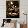 thumbnail image 1 of Designart "Monarchy Of Frog Mafia I" Frogs & Toads Floater Framed Wall Decor, 1 of 5