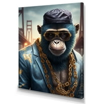 Designart Monkey Gangster In NYC IV Canvas Wall Art