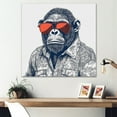 thumbnail image 1 of Designart "Monkey with Sunglasses in Grey and Orange" Animals Monkey Fashion Metal Wall Art Prints, 1 of 5