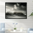 thumbnail image 1 of Designart "Monochromatic Beach Sand And Grass" Coastal Beach Sand Floater Framed Wall Decor, 1 of 5