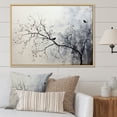 thumbnail image 1 of Designart "Monochromatic Birds Silhouette II" Landscape Trees Floater Framed Wall Art Prints, 1 of 5