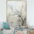 thumbnail image 1 of Designart "Monochromatic Birds Silhouette" Landscape Trees Floater Framed Wall Decor, 1 of 5
