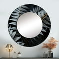 thumbnail image 1 of Designart "Monochromatic Delight Of Fern Fronds" Plants Grey Large Round Mirror - Round Bedroom Mirror Wall Decor - Traditional Round Printed Mirror - 23" x 23", 1 of 6