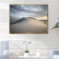 thumbnail image 1 of Designart "Monochromatic Dumbbell Gym III" Coastal Beach Sand Floater Framed Wall Decor, 1 of 5