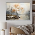 thumbnail image 1 of Designart "Monochromatic River Solace I" Landscape Forest River Floater Framed Canvas Art Print, 1 of 5