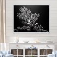 thumbnail image 1 of Designart "Monochrome Anemone In Colorful Photo II" Coastal Coral Under Water Floater Framed Wall Decor, 1 of 5