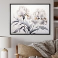 thumbnail image 1 of Designart "Monochrome Beauty: Irises" Irises Floater Framed Wall Art Living Room, 1 of 5