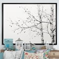 thumbnail image 1 of Designart "Monochrome Birch Serenity II" Tree Birch Floater Framed Wall Decor, 1 of 5