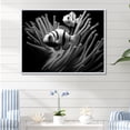 thumbnail image 1 of Designart "Monochrome Clownfish Group" Coastal Coral Under Water Floater Framed Wall Art Prints, 1 of 5