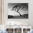thumbnail image 1 of Designart "Monochrome Coastal Horizon With A Solitary Tree I" Coastal Minimalism Floater Framed Wall Art Prints, 1 of 5