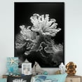 thumbnail image 1 of Designart "Monochrome Coral And Anemone Realm" Coastal Coral Under Water Floater Framed Canvas Art Print, 1 of 5