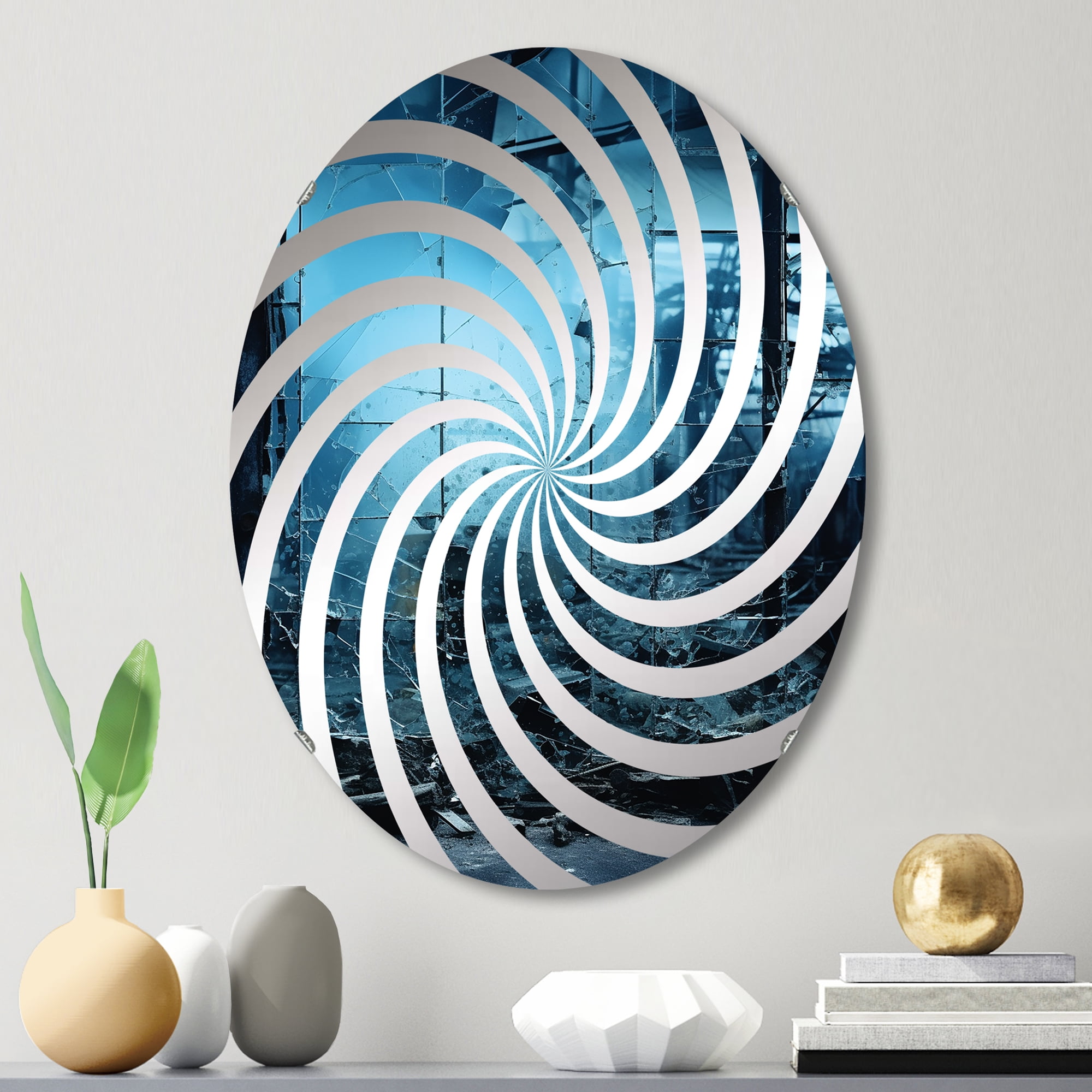 Designart "Monochrome Factory Serenity" Factories Vortex Round Wall