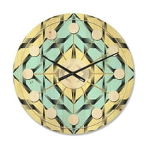 Designart 'Monochrome Fashion Ornament' Mid-Century Modern Wood Wall Clock