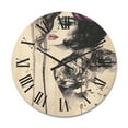 thumbnail image 1 of Designart 'Monochrome Female Portrait With Colorful Makeup' Modern Wood Wall Clock, 1 of 5