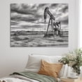 thumbnail image 1 of Designart "Monochrome Fields Of Oil Drilling Rigs" Oil Rigs / Fields Canvas Wall Art, 1 of 7