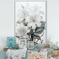 thumbnail image 1 of Designart "Monochrome Floral Zen I" Rhododendron Floater Framed Canvas Prints, 1 of 5