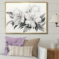 thumbnail image 1 of Designart "Monochrome Floral Zen III" Rhododendron Floater Framed Canvas Art Print, 1 of 5