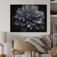 thumbnail image 1 of Designart "Monochrome Garden Palette Black and White Dahlias II" Floral Print on Natural Pine Wood, 1 of 5