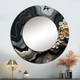 thumbnail image 1 of Designart "Monochrome Geode Tranquility I" Spiritual Stone Rund Mirror For Wall Decor - Large Black Round Printed Mirror -Traditional Round Living Room Mirror - 23" x 23", 1 of 6
